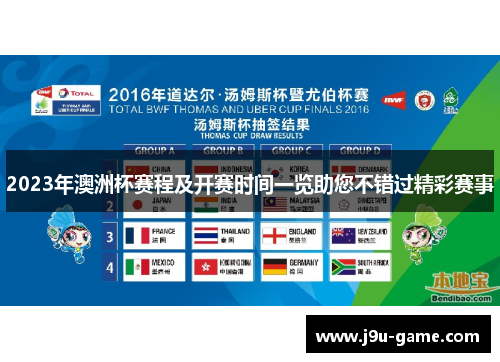 2023年澳洲杯赛程及开赛时间一览助您不错过精彩赛事
